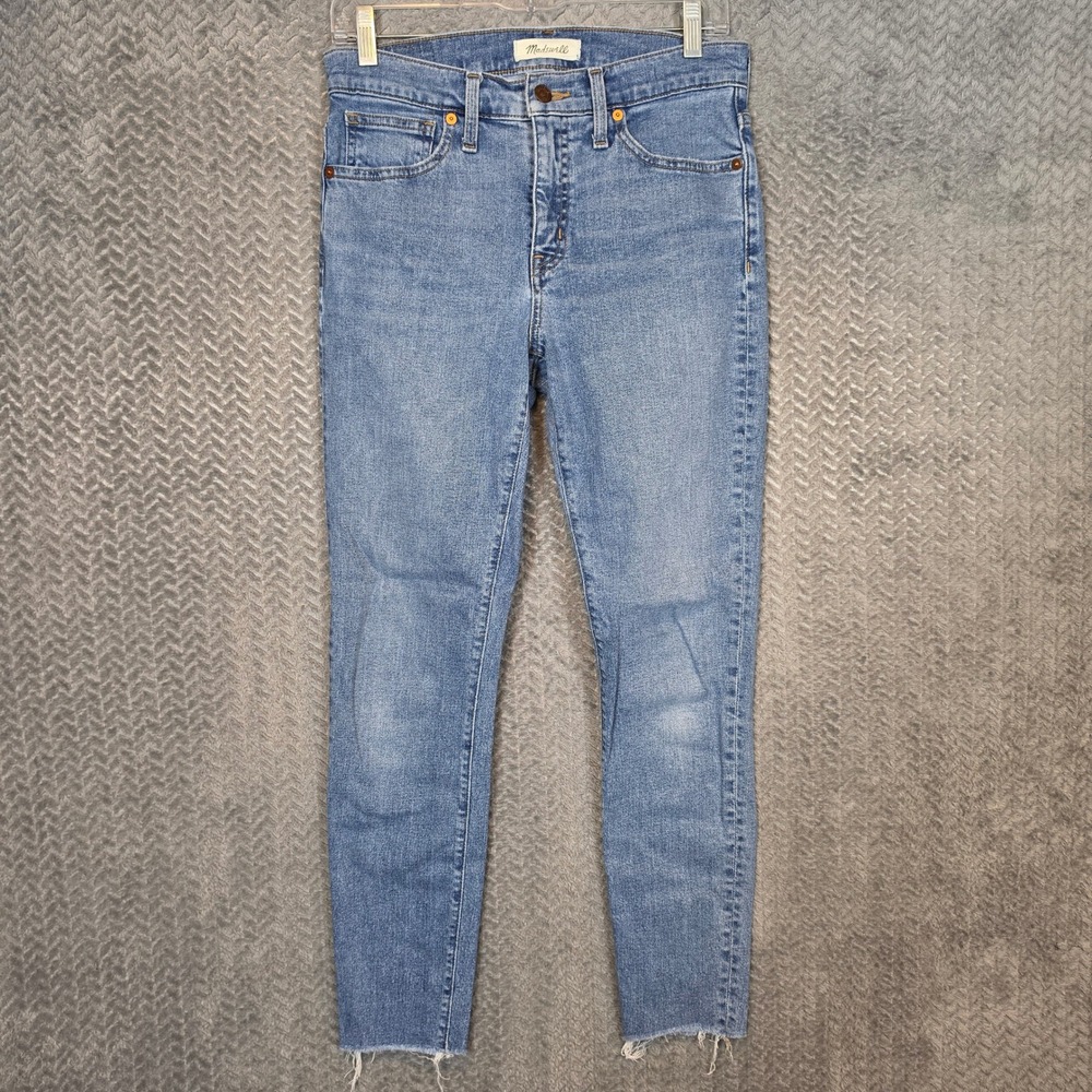 Madewell 9" Mid-Rise Skinny Jeans Size 27 Medium Wash Raw Hem CKP453825067